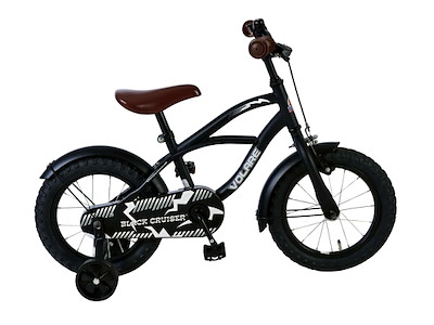 Volare Black Cruiser Børnecykel - 14" med støttehjul - Sort