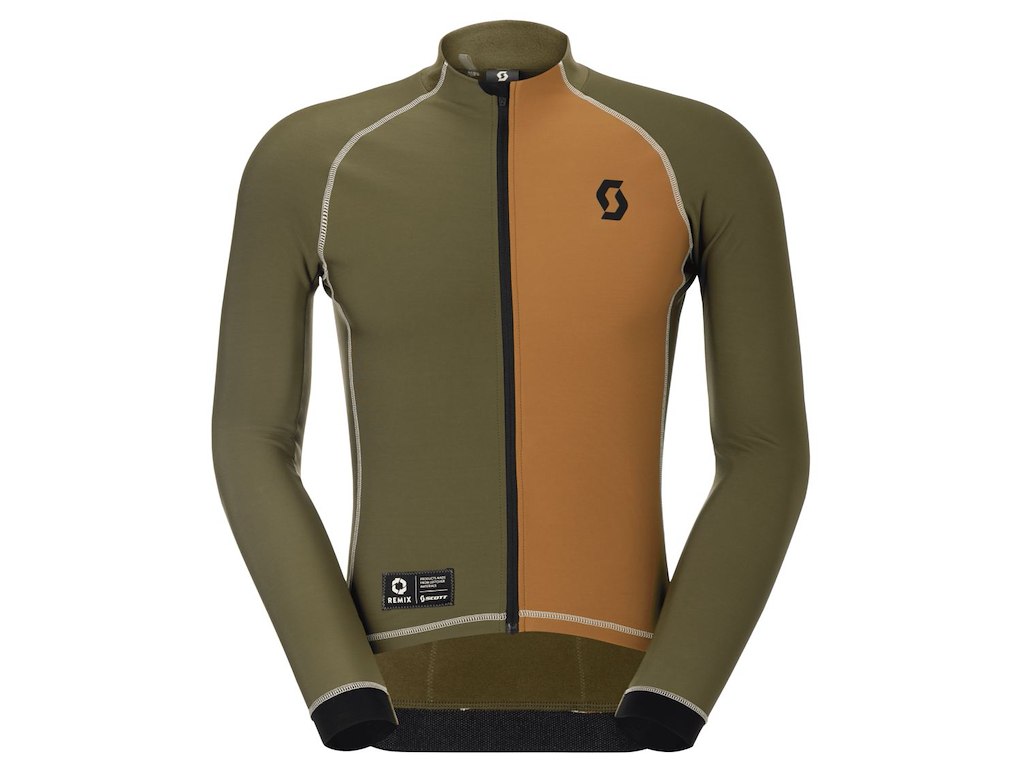 SCOTT RC Pro Warm LS Remix Jersey - Cykeltrøje - Herre - Bread Brown/Fir Green - L