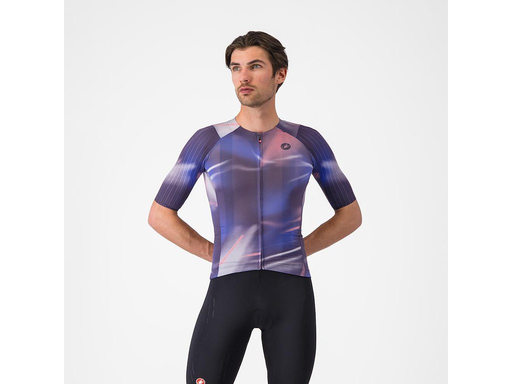 Castelli Aero Race 8S Jersey - Cykeltrøje - Korte Ærmer - Herre - Night Shade/Rosa Giro - XS Castelli Aero Race 8S Jersey - Cykeltrøje - Korte Ærmer - Herre - Night Shade/Rosa Giro - XS