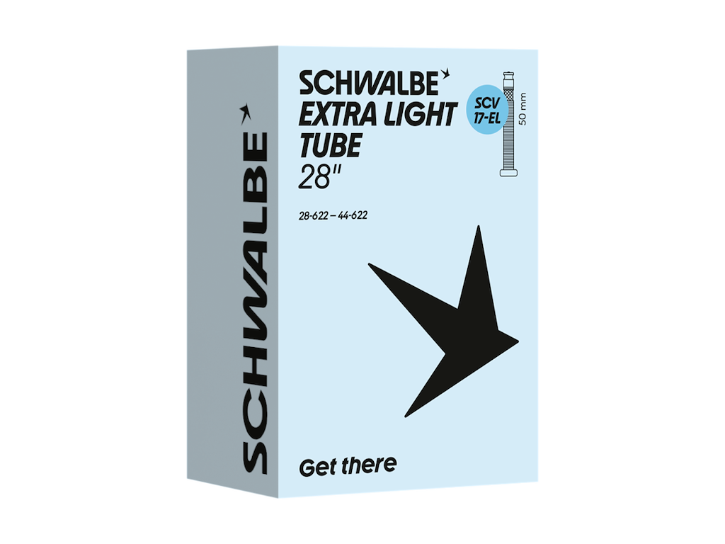 Schwalbe Extra Light slange 700c/28" (28/44-622) med 50mm lang SCV Clik ventil SCV17-EL