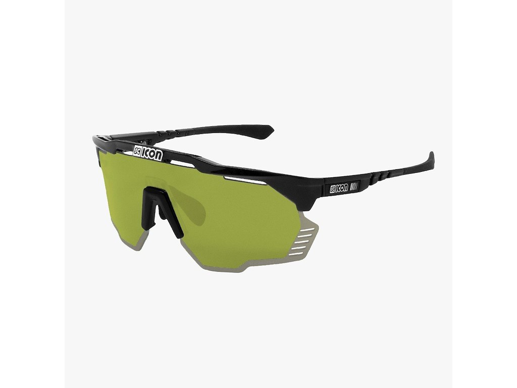 Scicon Aeroshade Kunken cykelbriller Black Gloss Green Trail Scicon Aeroshade Kunken cykelbriller Black Gloss Green Trail