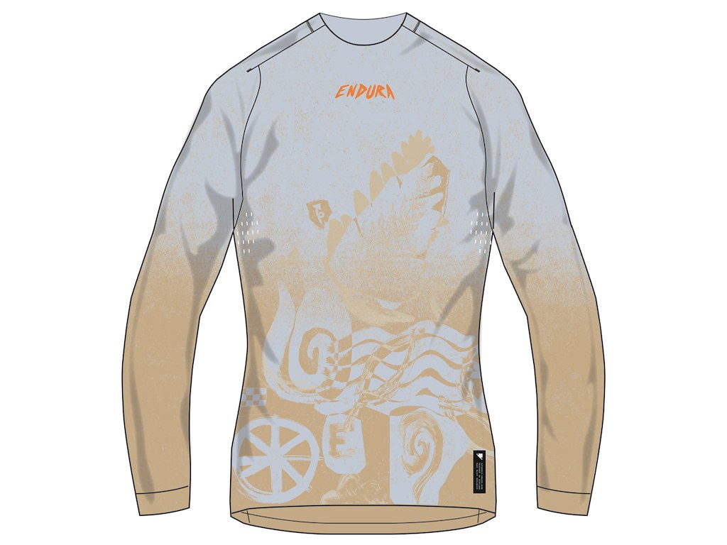 Endura SingleTrack Printed Jersey - Cykeltrøje - Lange ærmer - Dame - Aero Blue