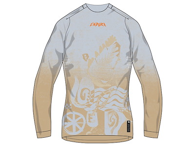 Endura SingleTrack Printed Jersey - Cykeltrøje - Lange ærmer - Dame - Aero Blue