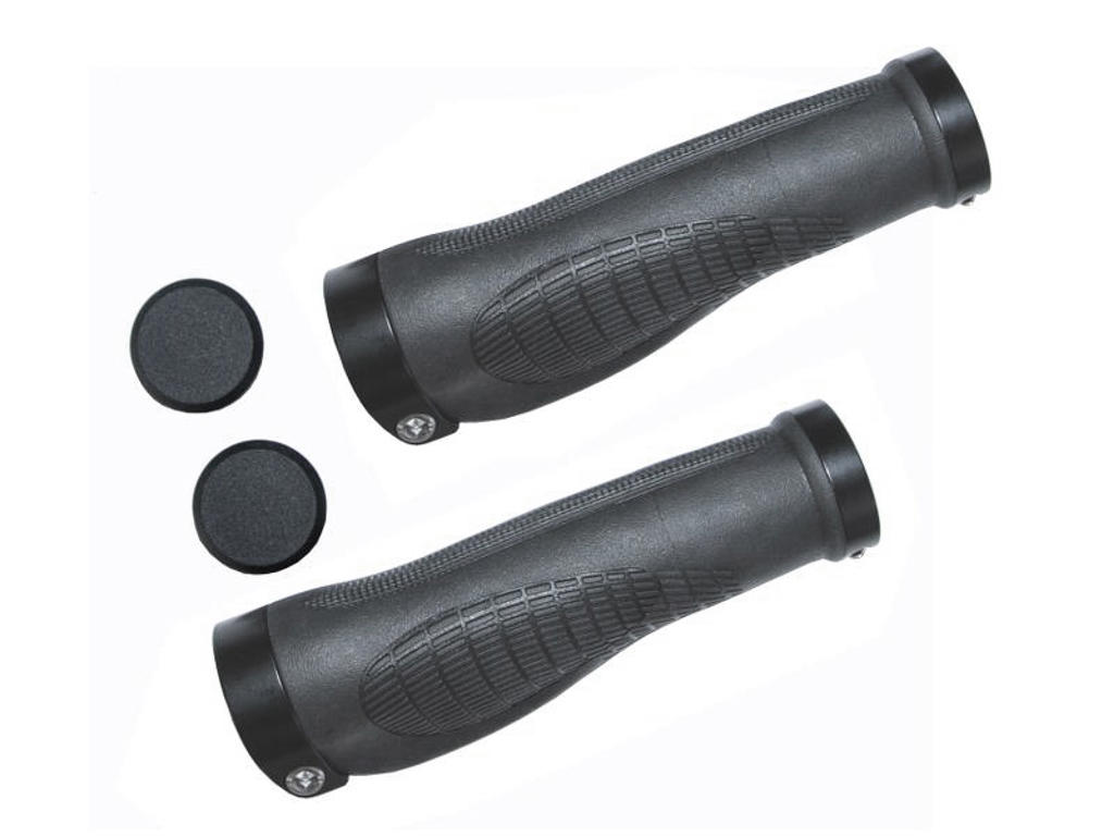 Bike Partner - Håndtag - Ergonomiske - 136/136 mm - Sort - Inkl. låsering/prop