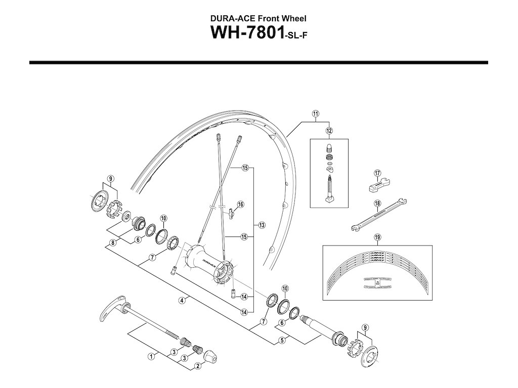 Shimano kuglering til forhjul WH7801-SL