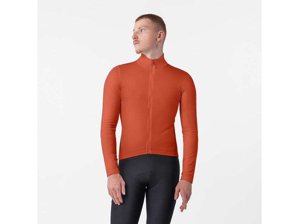 Castelli Competizione Thermal LS Jersey - Cykeltrøje - Lange ærmer - Herre - Paprika - Str. 2XL