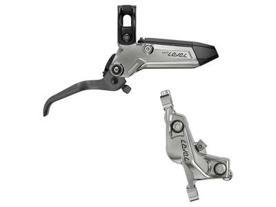 Sram Level Ultimate Stealth - Hydraulisk bremsesæt - 4 Stempler - Bag - Carbon greb - Sølv