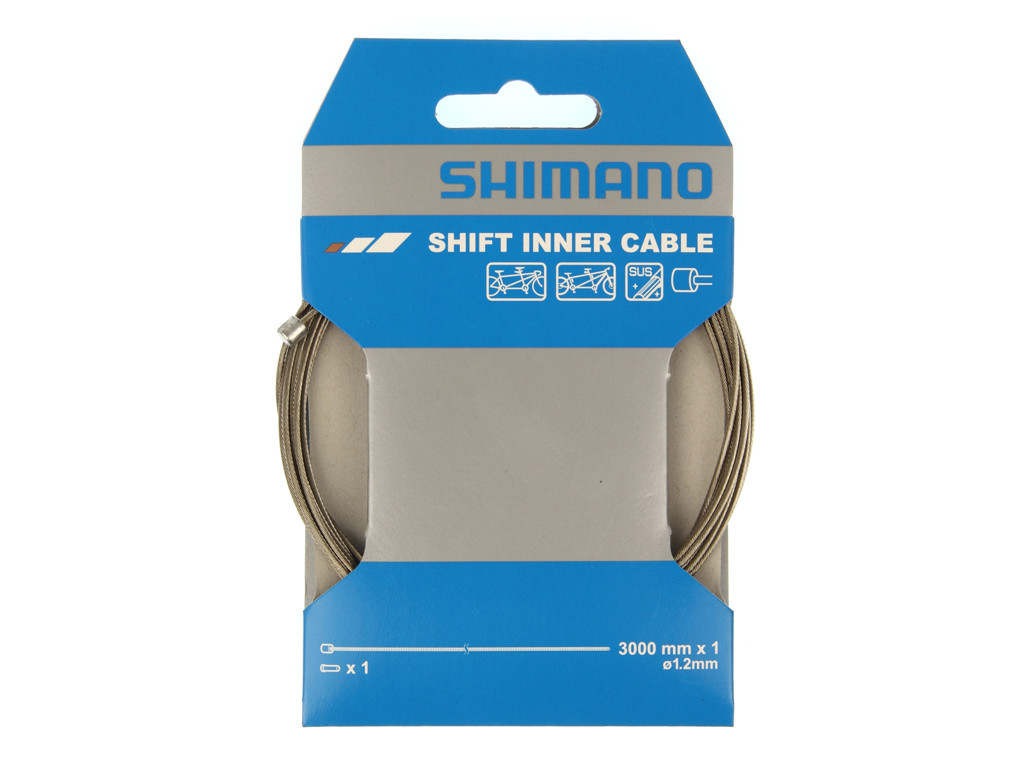 Shimano Gearwire - Racer og MTB Rustfri - 1,2 x 3000mm lang
