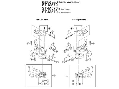 Shimano skiftegrebsenhed højre til ST/SL-M570