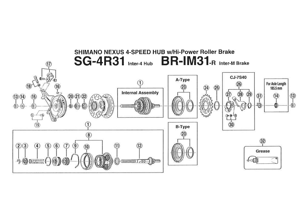 Shimano Nexus aksel møtrik M9 SG-4R31