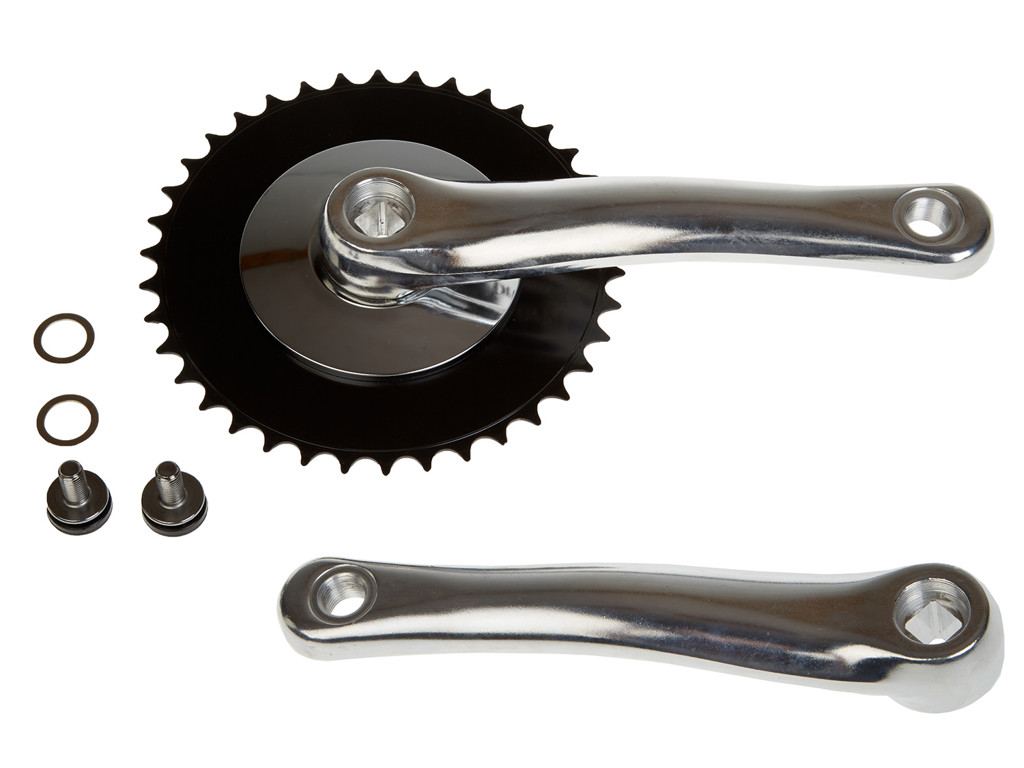 Kranksæt 38 tand Sølv/Sort 170 mm