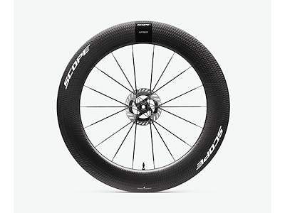 Scope Artech 8.T Disc hjulsæt Carbon 700c 85mm fælg og Shimano body - Black decals - 2025