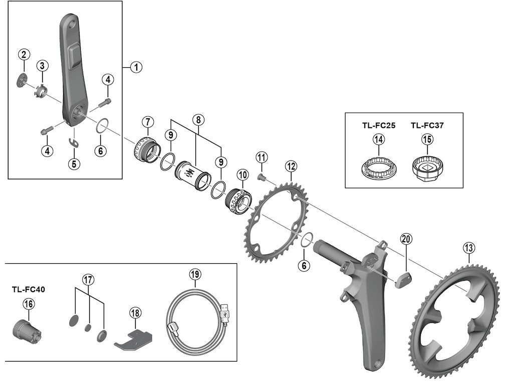 Shimano Ultegra top dæksel til Power meter kranksæt model FC-R8100-P