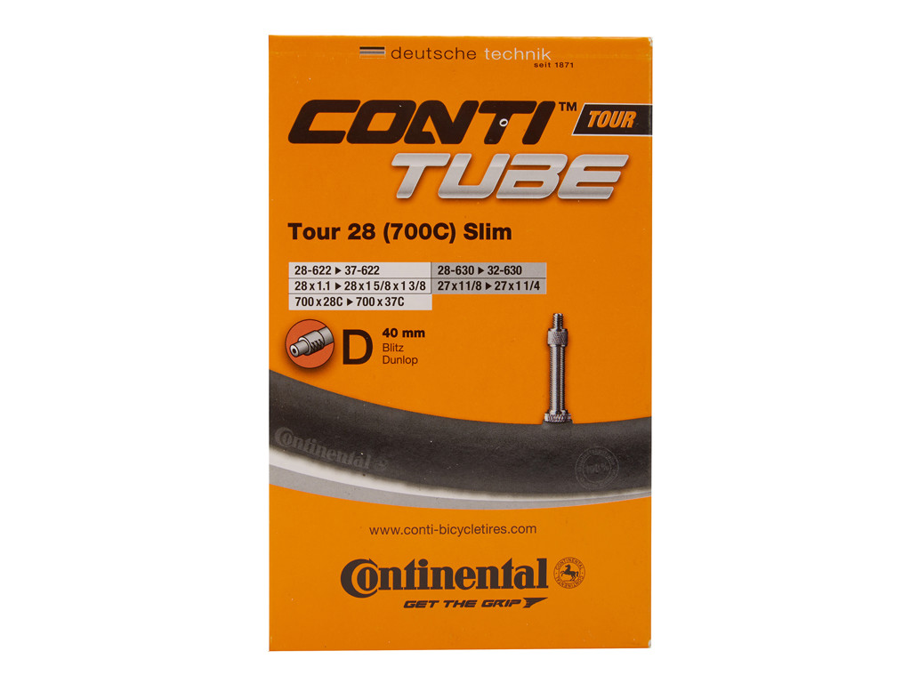 Continental Tour 28 Slim - Cykelslange - Str. 700x28-35c - 40 mm Dunlop-ventil