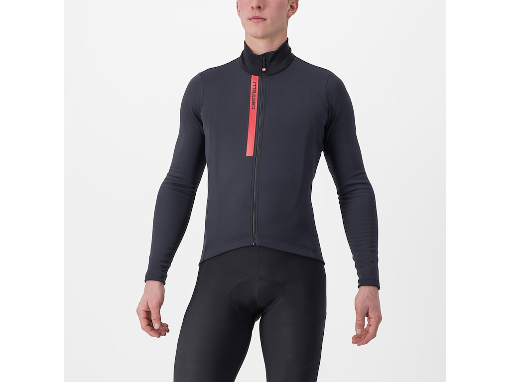 Castelli Entrata Thermal langærmet Cykeltrøje sort/rød Herre