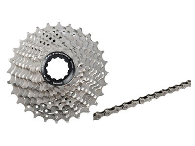 Shimano Ultegra kassette og kæde - 11 gear kassette 11-30 tands samt HG701 kæde