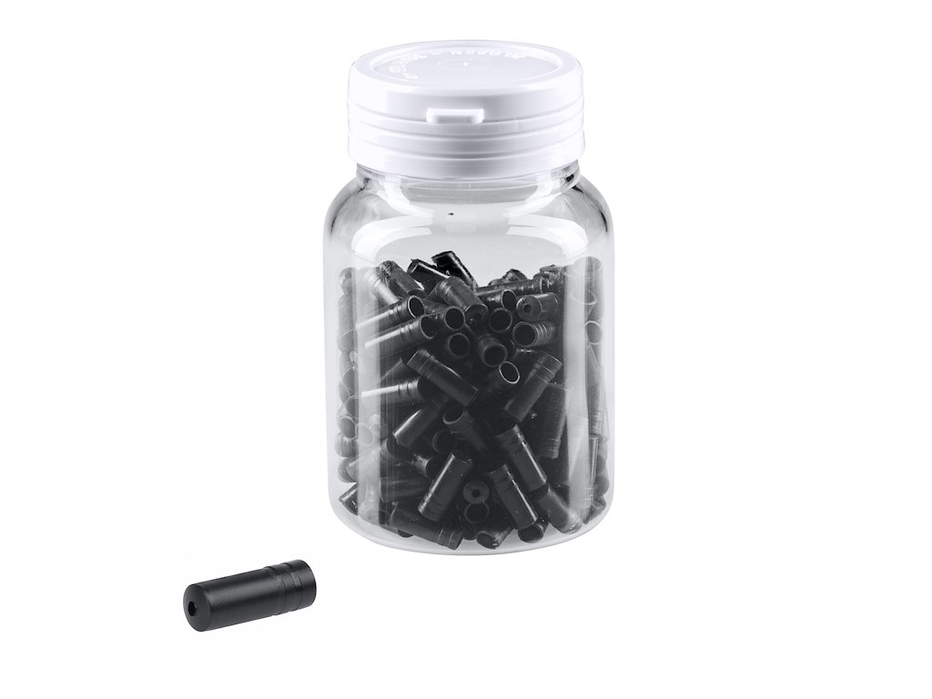 FORCE kabel ender til 4 mm gearkabel 200 stk. i plastik sort