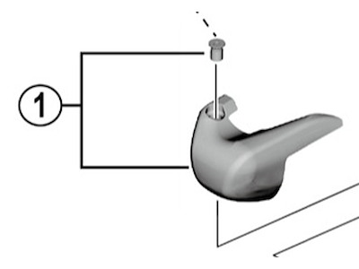 Shimano GRX navneplade venstre og skrue til skiftegreb model ST-RX820