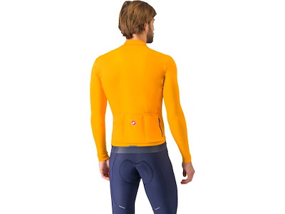 Castelli Espresso Thermal Jersey - Cykeltrøje - Lange Ærmer - Vivid Orange/Darl Gray - M