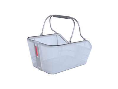 Basil Cento Tech Fiber - MIK cykelkurv med LED - Grå - Til montering bagpå