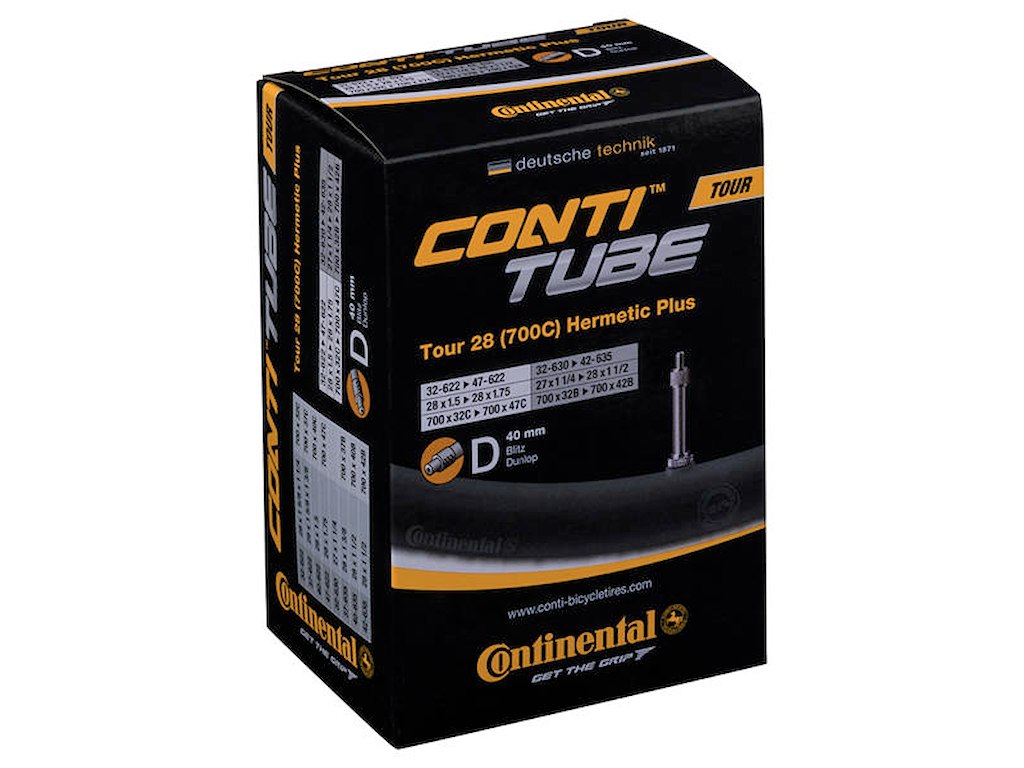 Continental Slange Tour Hermetic Plus 700x32-47c med 40 mm lange Dunlop ventil