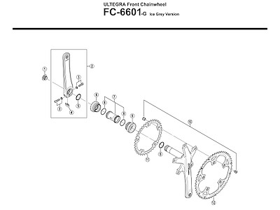 Shimano Ultegra pedalarm venstre 172,5mm lang til FC-6601