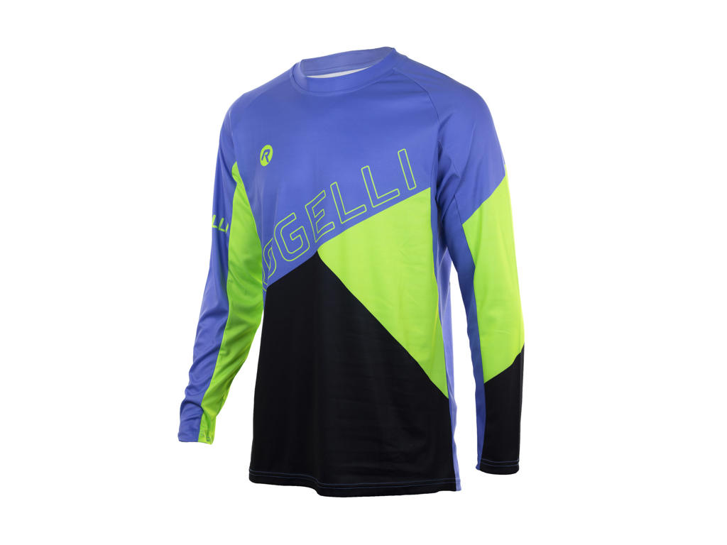 Rogelli Adventure - Cykeltrøje MTB - Lange ærmer - Blå/Sort/Grøn - Str. S
