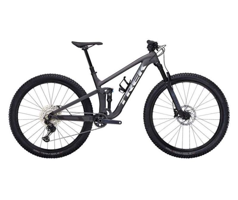 Billedet viser en full suspension mountainbike.