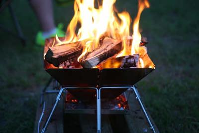 Billedet viser et hyggeligt bål med flammer.